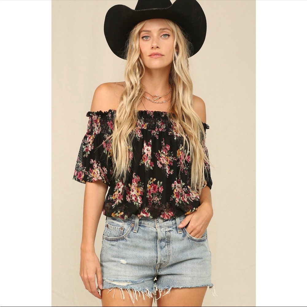 KYEMI FLORAL OFF SHOULDER TOP ❤️NEW COLLECTION IN STORES❤️